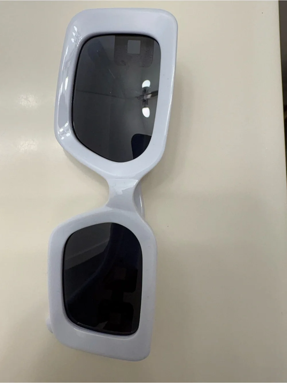 Kids White Square Frame Sunglasses - Classic UV Protection